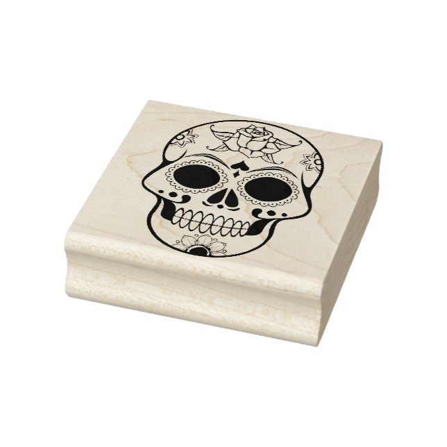 Calavera sugar skull 2 illustration art stamp (Stamp)