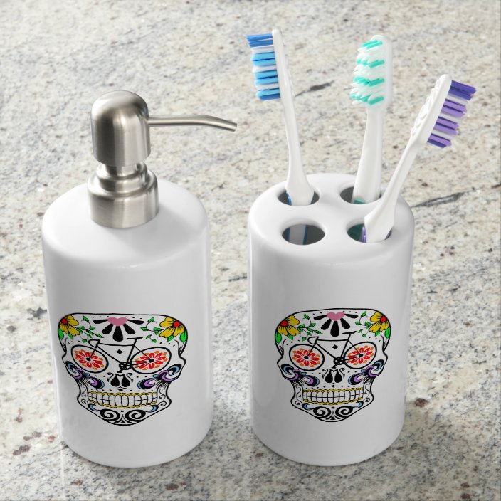 Calavera Sugar Skull Bike Bathroom Set Zazzle Com