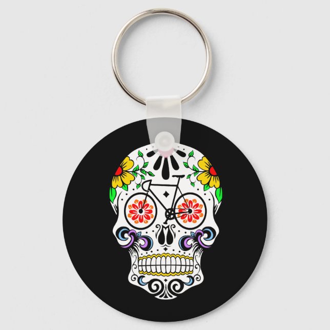 Calavera - Sugar Skull Bike Keychain (Front)