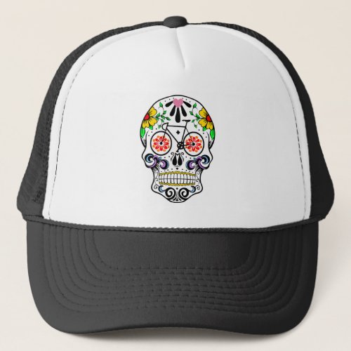 Calavera _ Sugar Skull Bike Trucker Hat
