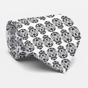 Calavera sugar skull candy_floral mexican calavera neck tie