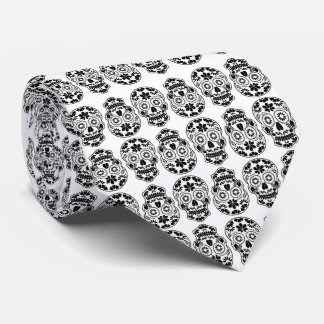 Calavera sugar skull candy_floral mexican calavera neck tie