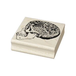 Calavera sugar skull illustration art stamp