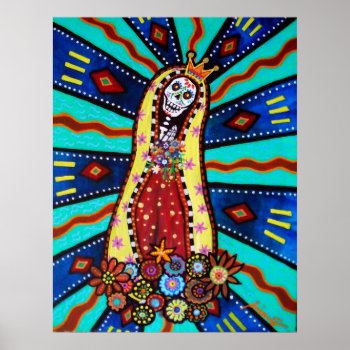Calavera Virgen Guadalupe Poster by prisarts at Zazzle