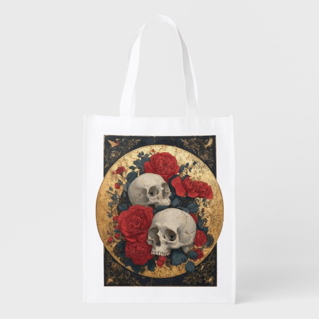 Calaveras de Amor Grocery Bag (Front)