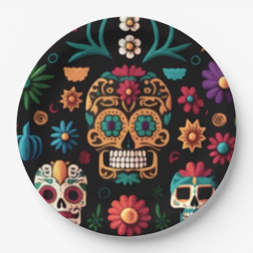 Calaveras Felices DOD Paper Plates