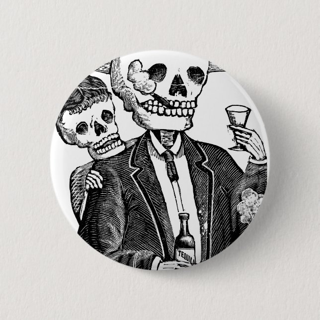 Calaveras from Guadalajara, Mexico Pinback Button (Front)