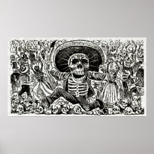 Calaveras Oaxaqueña - Mexican Folk Art Poster