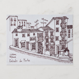 Calcada do Forte, Alfama Lisbon, Portugal Postcard