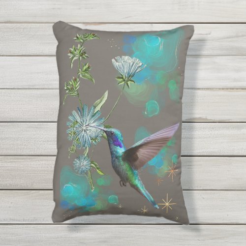 Calcareous flowers with vintage style outdoor pillow