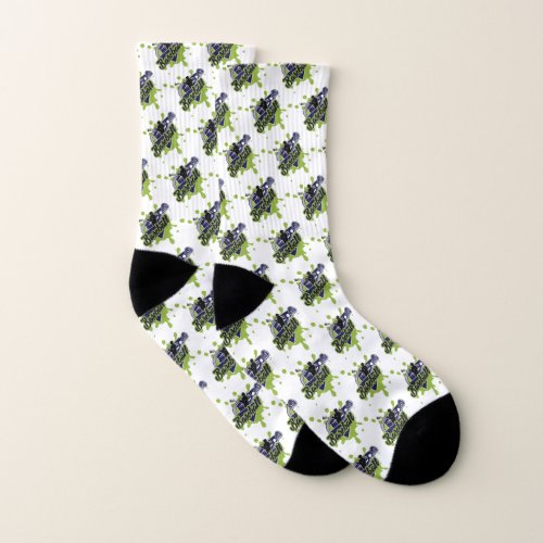 Calcetines de estampado integral bisbol en verde socks