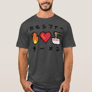 Calcifer Loves Ramen Emoji Kanji T-Shirt