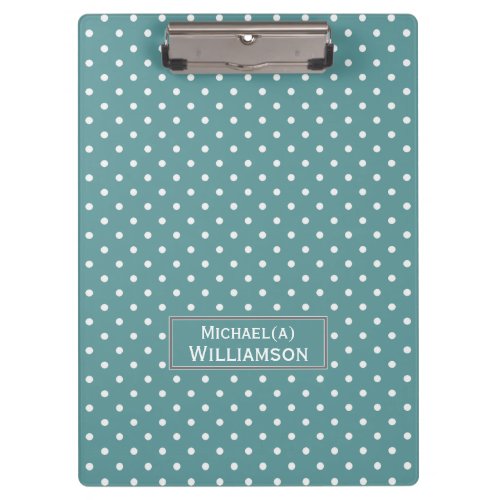 Calcite Green Blue White Polka Dot Elegant Pattern Clipboard