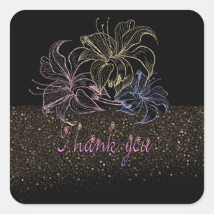 Calcomanía cuadrada con agradecimento square sticker