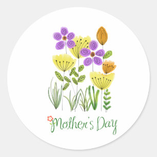 Calcomanía de felicitacion del dia de la madre classic round sticker
