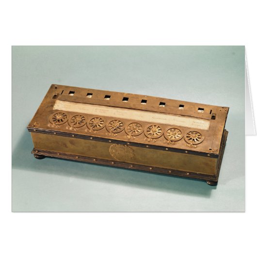 Calculating machine invented by Blaise Pascal Cards (Front Horizontal)