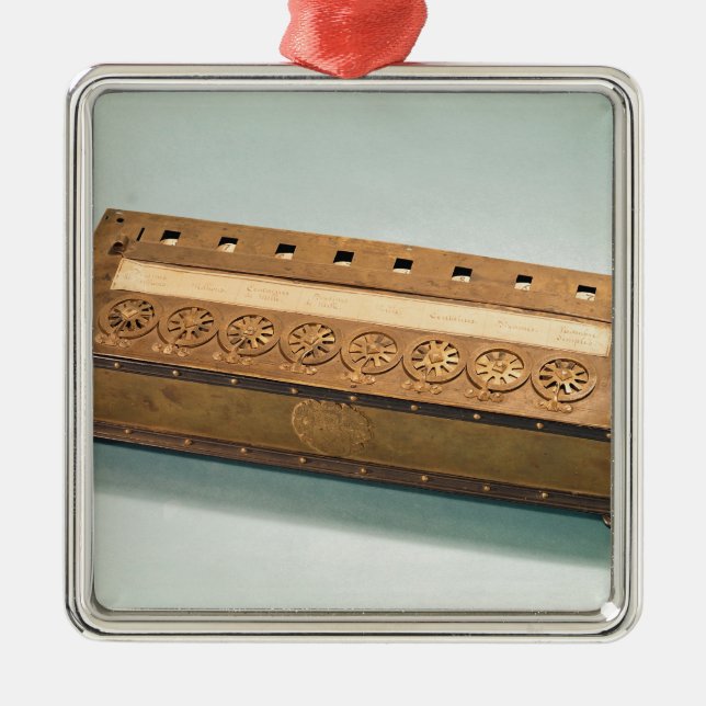 Calculating machine invented by Blaise Pascal Metal Ornament (Front)