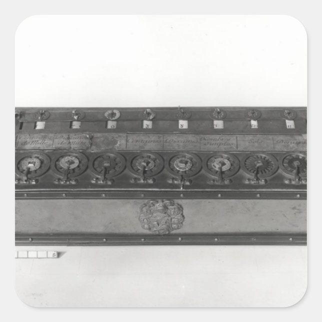 Calculating Machine invented Square Sticker (Front)