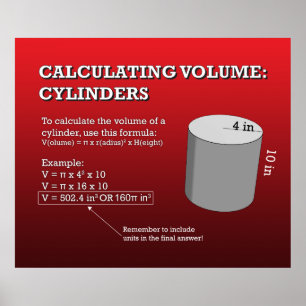Calculating Volume: Cylinders *UPDATED* Poster