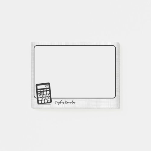 Calculator Accountant Heart 4x3 Post_it Notes