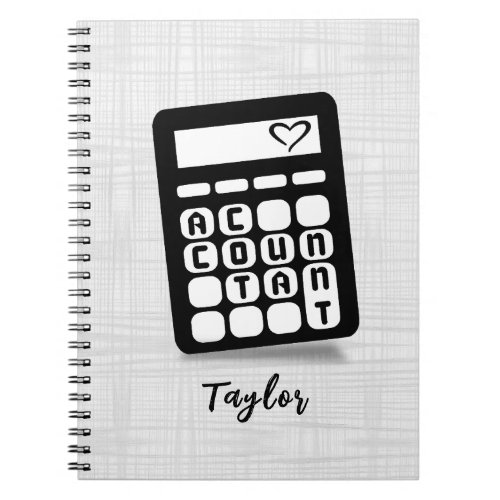 Calculator Accountant Heart Photo Notebook