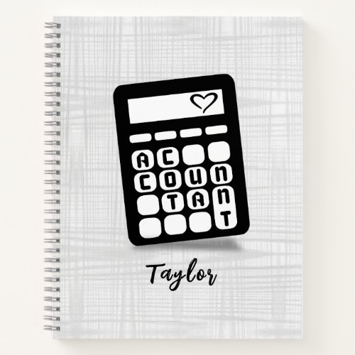 Calculator Accountant Heart Spiral Notebook