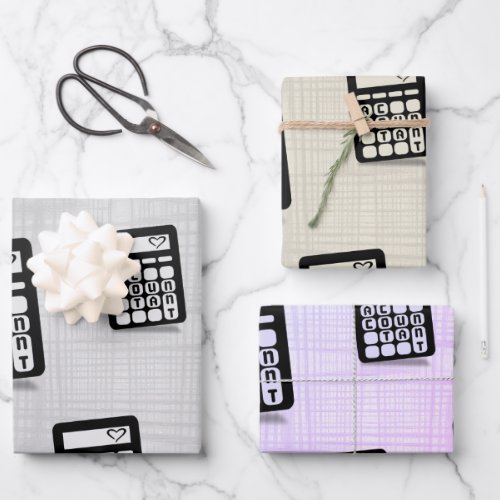 Calculator Accountant Heart Wrapping Paper