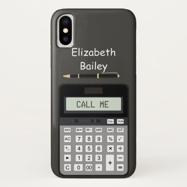 Calculator and Pen Graphic Case-Mate iPhone Case (Back)