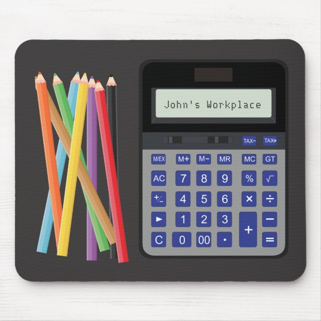 Calculator and Pencils Mouse Pad (Front)