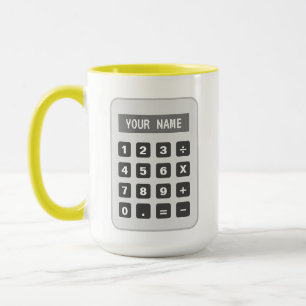 Calculator coffee mug for bookkeeper or accountant