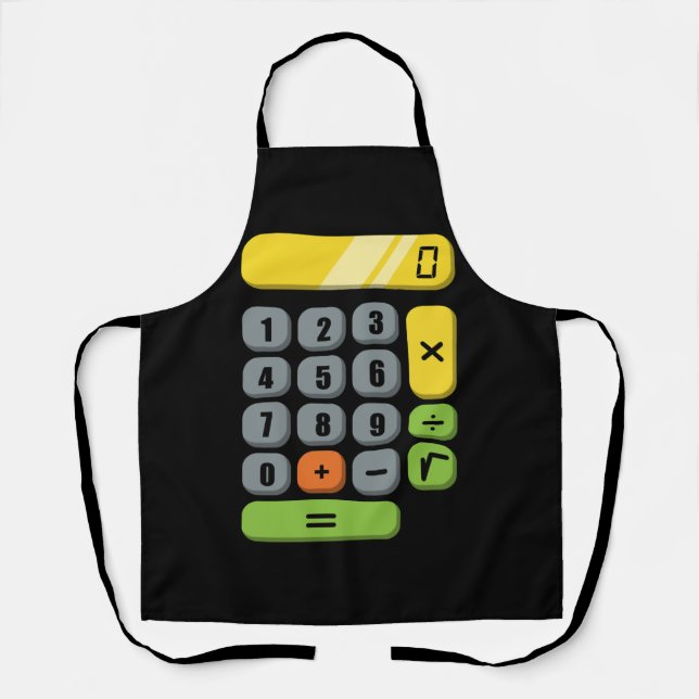 Calculator Costume Halloween Easy Cosplay Math Gee Apron (Front)