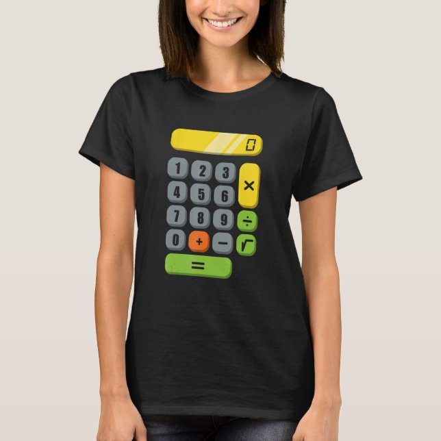 Calculator Costume Halloween Easy Cosplay Math Gee T-Shirt (Front)