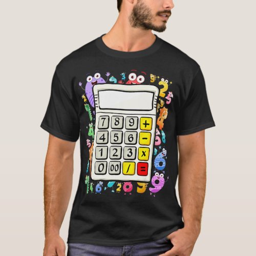 Calculator Costume Idea For Kids  Maths Day Dinosa T_Shirt