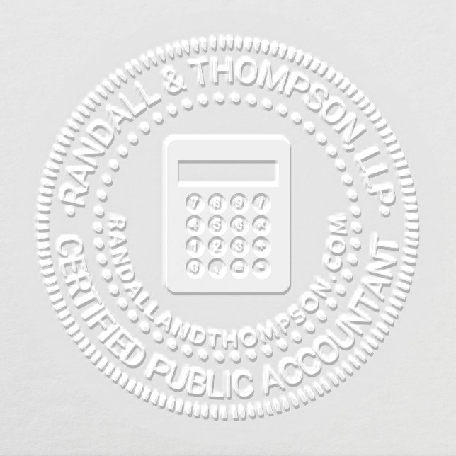 Calculator CPA Accountant Firm Name Initials URL Embosser (Design)
