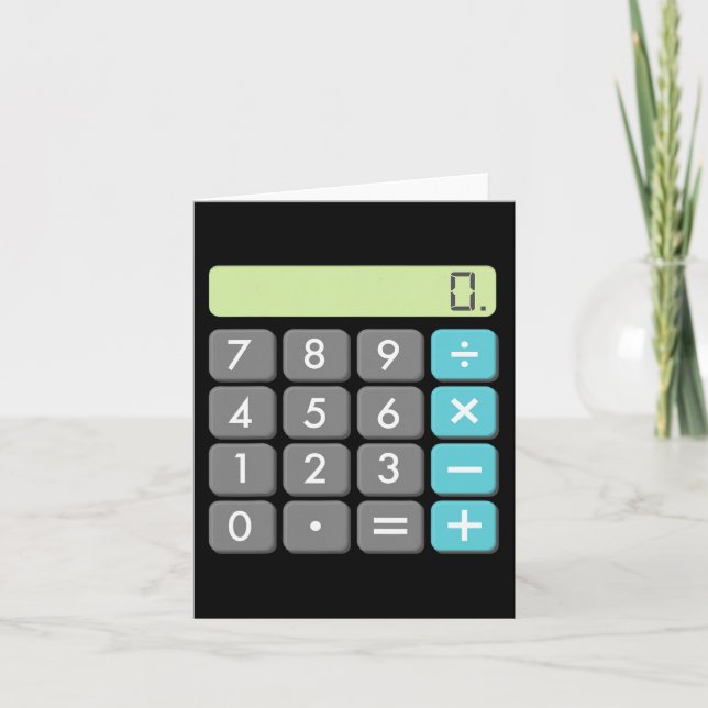 Calculator Halloween Costume  Math Geek Cool Scary Card (Front)