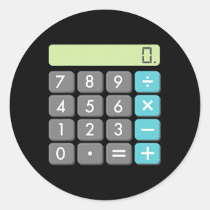 Calculator Halloween Costume Math Geek Cool Scary Classic Round Sticker