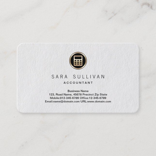 Calculator Icon Accountant Premium BusinessCard Business Card (Front)