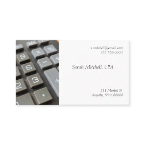 Calculator keyboard and fade business card