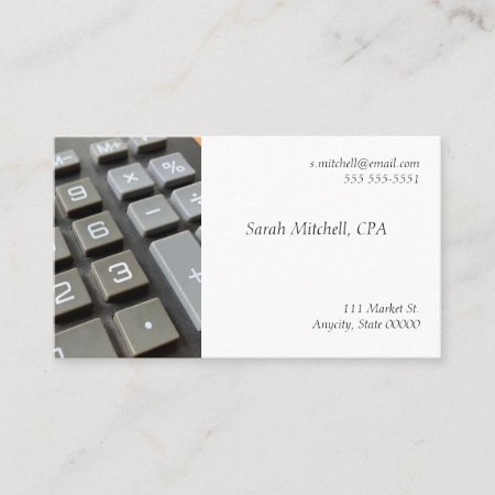 Calculator Keyboard And Fade Business Card