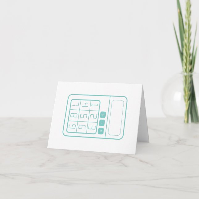 Calculator Letterpress Thank You Card (Front)