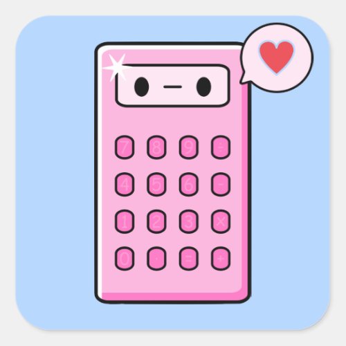 Calculator Love Square Sticker
