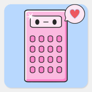 Calculator Love Square Sticker