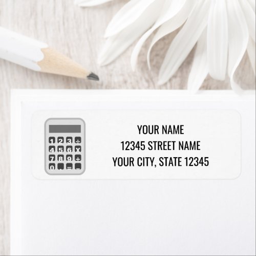 Calculator machine logo return address labels