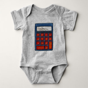 Calculator Math Nerd Mathematics Numbers Teacher Baby Bodysuit