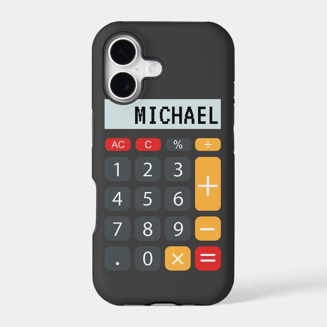 Calculator Math Personalized Name Iphone Case (Back)