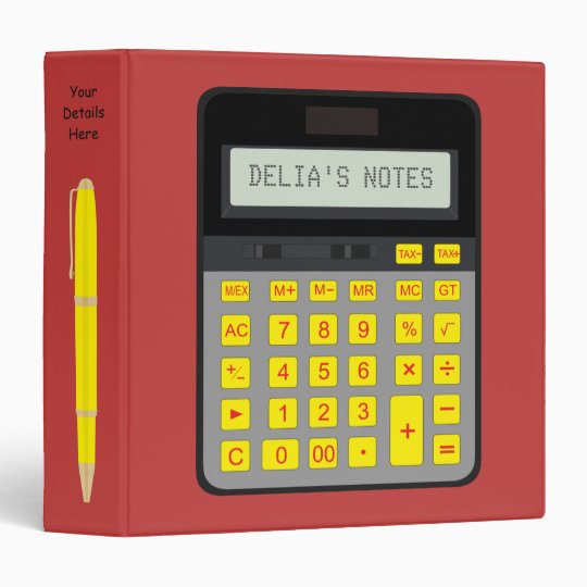 Calculator, Pen & Pencil 3 Ring Binder