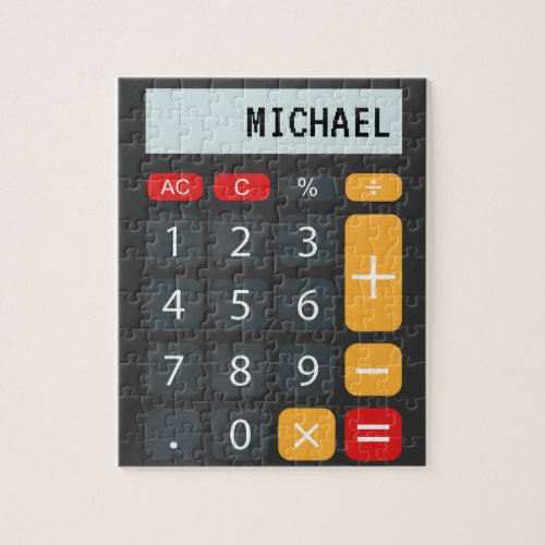 Calculator Personalised Name Jigsaw Puzzle