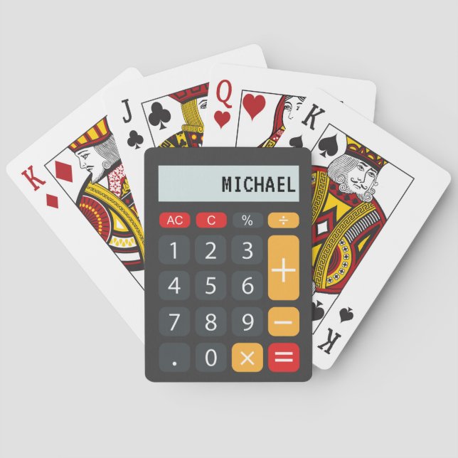 Calculator Personalized Name Poker Cards (Back)