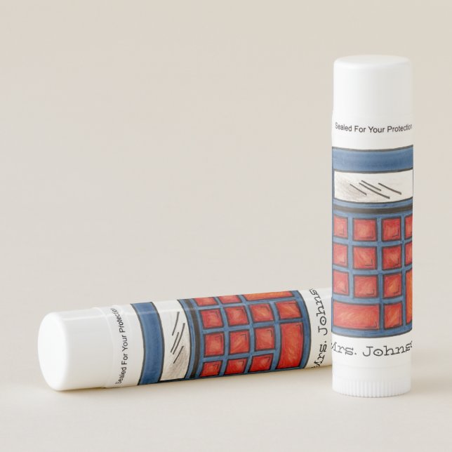 Calculator Personalized School Math Teacher Gift Lip Balm (Front)