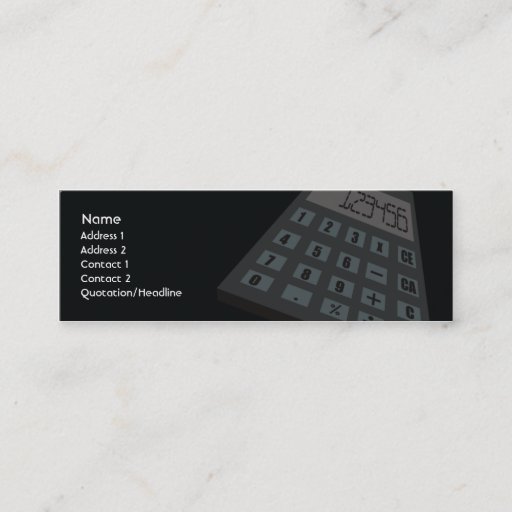 Customizable Calculator - Skinny Business Cards